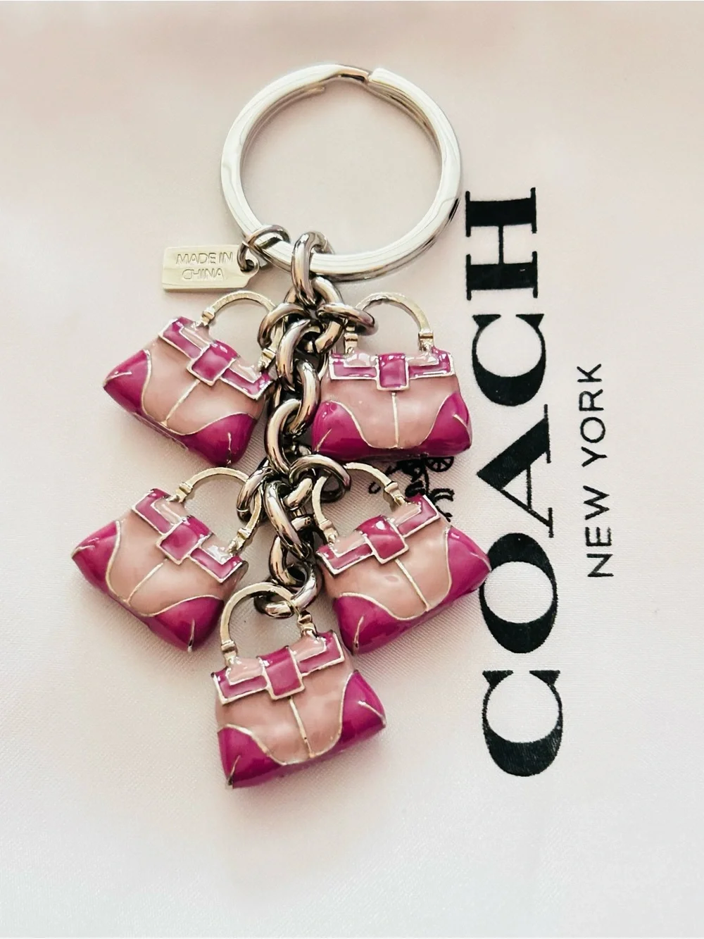 NWOT RARE Coach 3-D Y2K Pinkish Purple SoHo Keychain/ Bag Charm